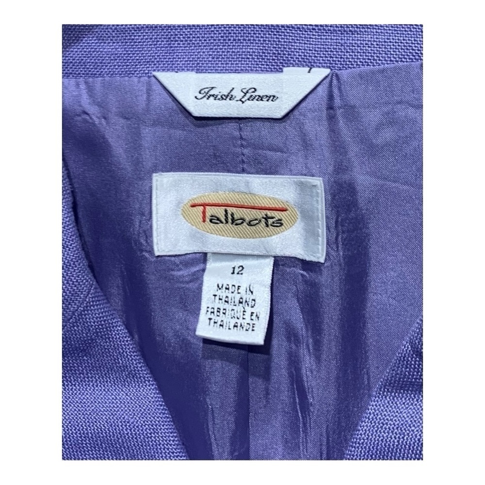 Women’s Talbots Irish Linen Cropped Three Button Jacket - Picture 3 of 3